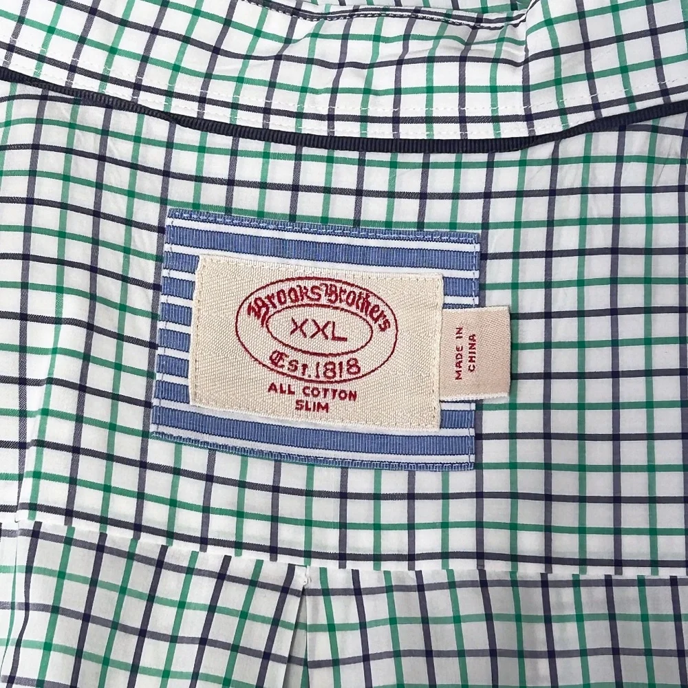 Brooks Brothers Shirt All Cotton Long Sleeve Button Down Windowpane Check - Picture 8 of 14